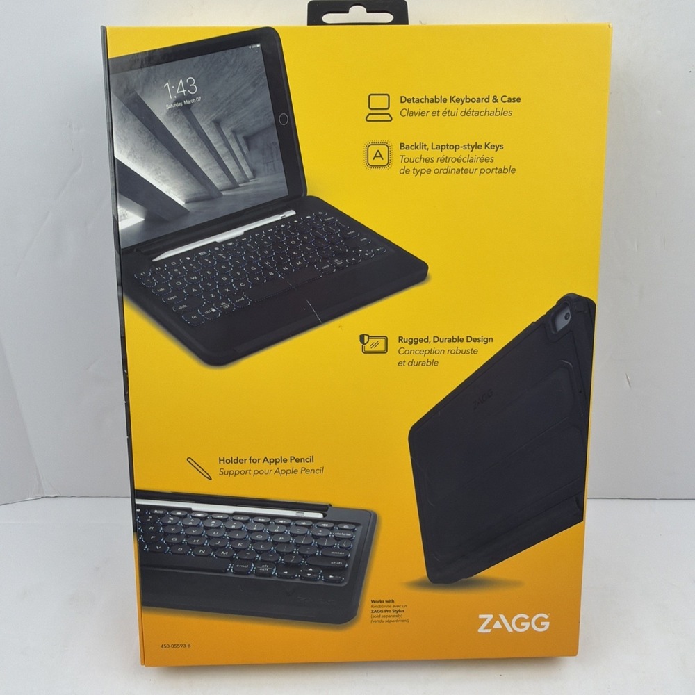 ZAGG Rugged Book Keyboard Case iPad Pro 10.5 Wireless Backlit - Picture 2 of 7